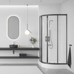 Laveo BRESSO szögletes zuhanykabin zuhanytálcával 80x80x185 cm átlátszó üveg/fekete (JKBB786K)