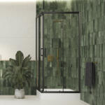 Laveo BRESSO félkör zuhanykabin zuhanytálcával, 80x80x185 cm átlátszó üveg/fekete (JKBB786Z) - watermarkt