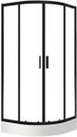 Laveo BRESSO félkör zuhanykabin 80x80x185 cm átlátszó üveg/fekete (JKB_786Z) - watermarkt