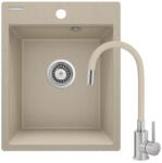 Deante Mosogatótálca, Deante Corio 1 medencés gránit mosogató csapteleppel, homok ZRCP7103