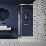 Laveo BRESSO szögletes zuhanykabin zuhanytálcával 90x90x185 cm átlátszó üveg/króm (JKBB096K) - watermarkt