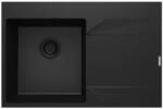 Deante Mosogatótálca, Deante Evora 1 medencés gránit mosogató csepegtetővel, jobbos, grafit metál ZQJ_G11P