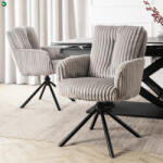 Mebel Elite Forgószék szürke színben, kordbársony kárpittal JUNE