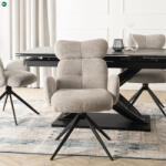 Mebel Elite Krzesło Obrotowe do Salonu ALVARO Szare Boucle