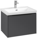 Villeroy & Boch Dulap baza suspendat Villeroy & Boch Subway 3.0 622x429x478 mm cu un singur sertar, Graphite, maner Volcano Black (C57501VR)