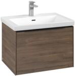 Villeroy & Boch Dulap baza suspendat Villeroy & Boch Subway 3.0 622x429x478 mm cu un singur sertar, Arizona Oak, maner Volcano Black (C57501VH)