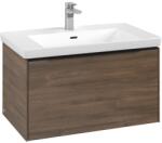 Villeroy & Boch Dulap baza suspendat Villeroy & Boch Subway 3.0 772x429x478 mm cu un singur sertar, Arizona Oak, maner Volcano Black (C57301VH)