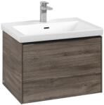 Villeroy & Boch Dulap baza suspendat Villeroy & Boch Subway 3.0 622x429x478 mm cu un singur sertar, Stone Oak, maner Volcano Black (C57501RK)