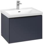 Villeroy & Boch Dulap baza suspendat Villeroy & Boch Subway 3.0 622x429x478 mm cu un singur sertar, Marine Blue, maner Volcano Black (C57501VQ)
