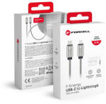 Forcell USB C - Lightning kábel Forcell F-Energy PD 3A 27W Fém 2 m C238 ezüst