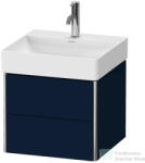 Duravit XSQUARE 48, 4x46 cm-es, 2 fiókos alsószekrény króm profillal, mosdó és csaptelep nélkül, lakkozott matt szatén éjkék XS416009898 (XS416009898)