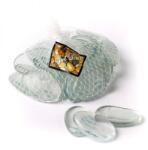 Art Deco Dekor üveg kavics - fehér csíkos - 4 cm 500 g (Q487336)