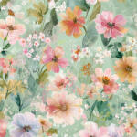 Takoy Funkcionális fésült jersey light virágok Green romantic