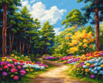 Alkotásutca Virágzó ösvény - Számfestő készlet kereten 40x50