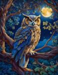NORIMPEX - Puzzle Tablou Diamant: Bufniță în strălucirea lunii pline 30x40cm - 1 - 39 piese
