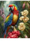 NORIMPEX - Puzzle Tablou Diamant: Papagal colorat Ara 30x40cm - 1 - 39 piese