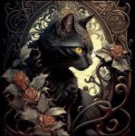 NORIMPEX - Puzzle Tablou Diamant: Pisică gotică 30x40cm - 1 - 39 piese