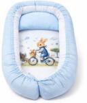 Bambino Casa Бебешко гнездо 3 в 1 Bambino Casa - Rabbit on Bicycle, синьо (3986)