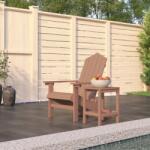 vidaXL Градински стол "Адирондак" с масичка, HDPE, кафяв (3095702)