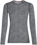 Icebreaker Women Merino 200 Oasis LS Crewe Flock Forms AOP női funkcionális felső M / fehér/fekete