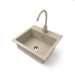 NERO Gránit Mosogató NERO Uno + Magasított Csaptelep Bézs