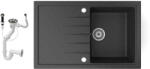 NERO Gránit Mosogató NERO Eris + Dugókiemelő (fekete)