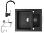 NERO Gránit Mosogató Nero Arriva + Magasított Csaptelep Fekete