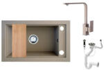 NERO Gránit Mosogató Nero Panama + Design Csaptelep + Vágódeszka + Dugókiemelő Bézs