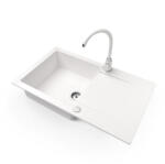 NERO Gránit Mosogató NERO Gold + Magasított Csaptelep Fehér