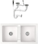 NERO Gránit Mosogató NERO Lybra + Dugóemelő Fehér NLY820436W01