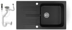 NERO Gránit Mosogató NERO Malta + Dugókiemelő (matt fekete)