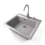 NERO Gránit Mosogató NERO Italia + Magasított Csaptelep + Adagoló Szürke