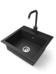 NERO Gránit Mosogató NERO Uno + Steel Csaptelep Fekete