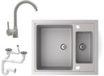 NERO Gránit Mosogató Nero Arriva + Magasított Csaptelep Szürke