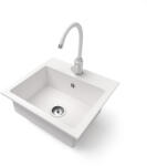 NERO Gránit Mosogató NERO Uno + Magasított Csaptelep Fehér