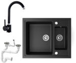 NERO Gránit Mosogató NERO Arriva + Magasított Csaptelep Matt Fekete