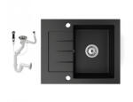 NERO Gránit Mosogatótálca NERO Monza + Dugókiemelő (matt fekete)