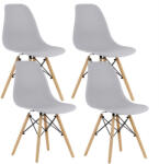 Sersimo 4 darabos skandináv étkezőszék szett a konyhába, 38x42x82cm, szürke