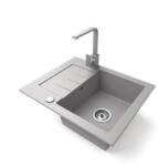 NERO Gránit Mosogatótálca NERO Monza + Design Csaptelep Szürke