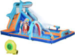 Outsunny Castel Gonflabil pentru Copii 3-8 Ani cu Pompă, Tobogan, Piscină și Perete de Cățărare