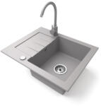 NERO Gránit Mosogatótálca NERO Monza + Magasított Csaptelep + Dugókiemelő Szürke