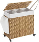 Brius Cos rufe tesut manual captuseala detasabila 3 compartimente, 66x33x60 cm, stil ratan, maro (EZ-LCB363N01)