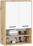 Brius Dulap baie suspendat pal 2 usi 2 rafturi, 64x30x94 cm, design modern, stejar artisan alb (AK-38161092)