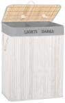 Brius Cos rufe bambus pliabil 2 compartimente 105 litri, 63x52x33 cm, capac inclus, alb gri (HA-7504)