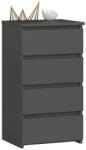 Brius Comoda 4 sertare pal laminat glisiere metalice, 40x35x74 cm, depozitare practica, gri grafit (AK-38162068) Comoda