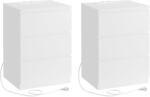 Brius Set 2 noptiere 3 sertare prize usb integrate, 35x40x59 cm, design modern, alb (EZ-LET831W14)