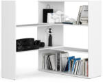 Brius Etajera colt pal 3 rafturi pentru carti, 174x30x109 cm, design reglabil practic, alb (AK-04384160-2/2) Raft