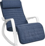 Brius Scaun balansoar lemn mesteacan suport picioare reglabil, 67x122x84 cm, confort maxim, albastru (EZ-LYY011Q01)