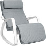 Brius Scaun balansoar lemn suport picioare reglabil maxim 150 kg, 67x122x84 cm, confort, gri deschis (EZ-LYY11WG)
