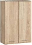 Brius Dulap baie suspendat pal 2 usi 4 rafturi, 64x30x94 cm, organizare eficienta, stejar sonoma (AK-12214176)